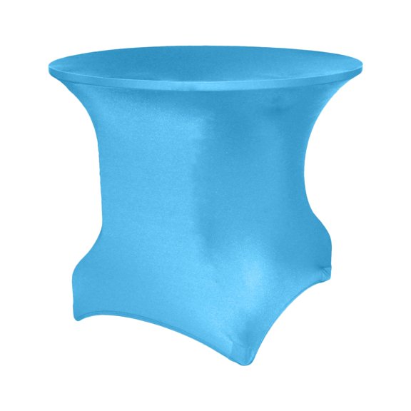 Ultimate Textile (10 Pack) Round Fitted Stretch Spandex Table Cover - for 30 and 36-Inch Round Tables, Turquoise Blue