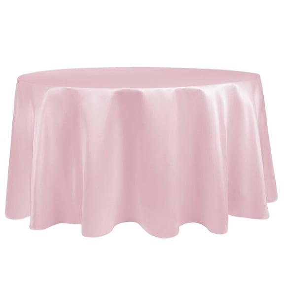 Ultimate Textile (10 Pack) Satin 120-Inch Round Tablecloth - for Wedding, Special Event or Banquet use, Blush Ice Pink