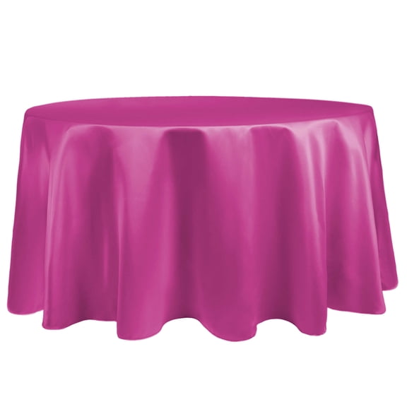 Ultimate Textile (10 Pack) Satin 132-Inch Round Tablecloth - for Wedding, Special Event or Banquet use, Rose Pink