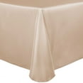 thumbnail image 1 of Ultimate Textile (10 Pack) Satin 52 x 70-Inch Oval Tablecloth - for Home Dining Tables, Cafe Khaki Brown, 1 of 4