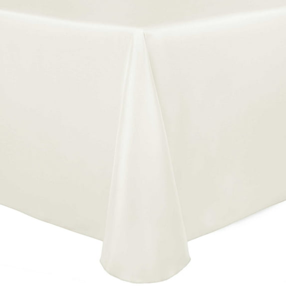 Ultimate Textile (10 Pack) Satin 60 x 120-Inch Oval Tablecloth - for Home Dining Tables, Ivory Cream
