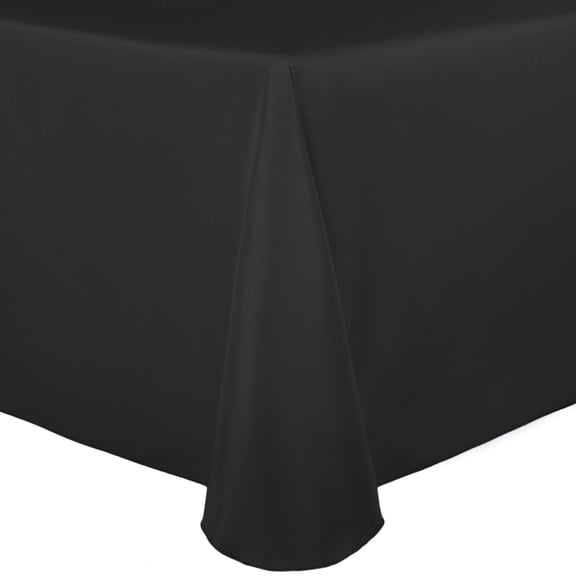 Ultimate Textile (10 Pack) Satin 60 x 84-Inch Oval Tablecloth - for Home Dining Tables, Black