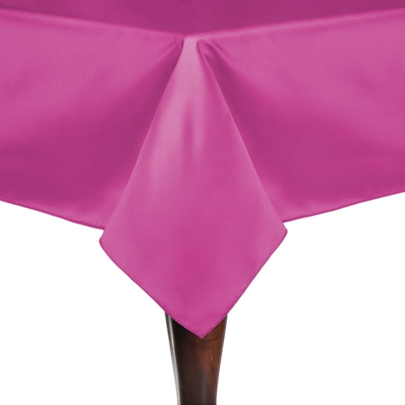 Ultimate Textile (10 Pack) Satin 84 x 84-Inch Square Tablecloth - for Wedding, Special Event or Banquet use, Rose Pink