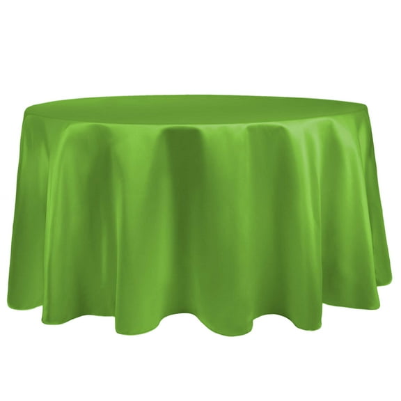 Ultimate Textile (10 Pack) Satin 90-Inch Round Tablecloth - for Wedding, Special Event or Banquet use, Apple Green