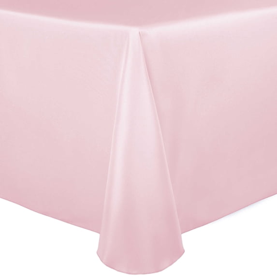 Ultimate Textile (10 Pack) Satin 90 x 156-Inch Rectangular Tablecloth - for Wedding, Special Event or Banquet use, Blush Ice Pink