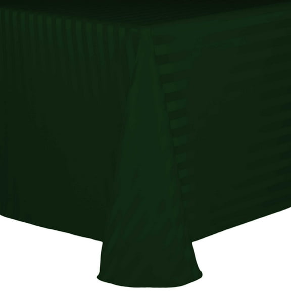Ultimate Textile (10 Pack) Satin-Stripe 108 x 108-Inch Square Tablecloth - for Wedding and Catering, Hotel or Home Dining use, Forest Green
