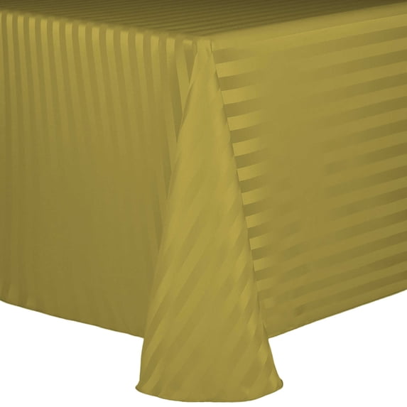 Ultimate Textile (10 Pack) Satin-Stripe 52 x 70-Inch Oval Tablecloth - for Home Dining Tables, Acid Green
