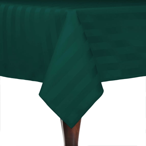 Ultimate Textile (10 Pack) Satin-Stripe 54 x 96-Inch Rectangular Tablecloth - for Wedding and Catering, Hotel or Home Dining use, Teal