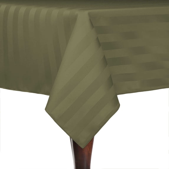 Ultimate Textile (10 Pack) Satin-Stripe 60 x 60-Inch Square Tablecloth - for Wedding and Catering, Hotel or Home Dining use, Army Green