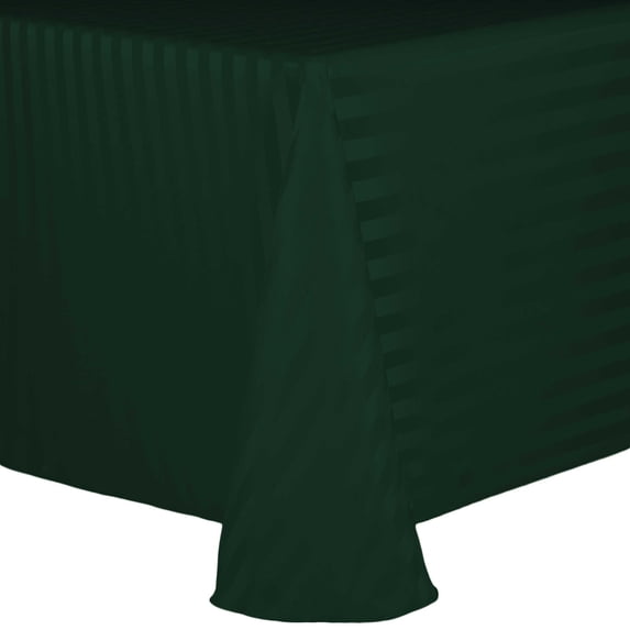 Ultimate Textile (10 Pack) Satin-Stripe 72 x 120-Inch Oval Tablecloth - for Home Dining Tables, Hunter Green
