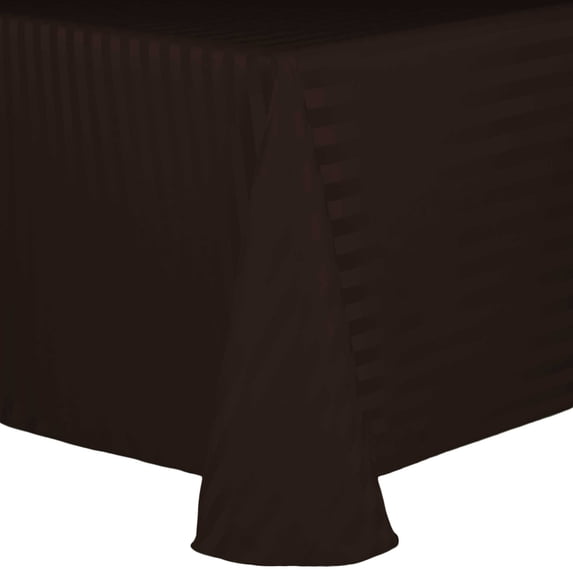 Ultimate Textile (10 Pack) Satin-Stripe 90 x 132-Inch Rectangular Tablecloth - for Wedding and Catering, Hotel or Home Dining use, Espresso Dark Brown