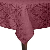 Ultimate Textile (10 Pack) Saxony 72 x 120-Inch Rectangular Damask Tablecloth - Jacquard Weave Emblem Crest Design, Dark Red