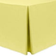 thumbnail image 1 of Ultimate Textile (10 Pack) Shantung - Majestic 4 ft. Fitted Tablecloth - for 30 x 48-Inch Banquet and Folding Rectangular Tables - 42" High, Cornsilk Light Yellow, 1 of 3
