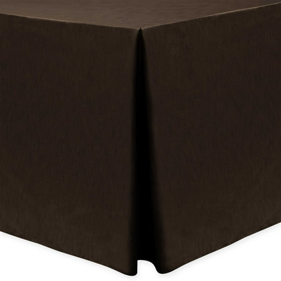 Ultimate Textile (10 Pack) Shantung - Majestic 4 ft. Fitted Tablecloth - for 24 x 48-Inch Banquet and Folding Rectangular Tables, Espresso Dark Brown