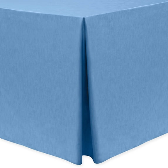 Ultimate Textile (10 Pack) Shantung - Majestic 6 ft. Fitted Tablecloth - for 30 x 72-Inch Banquet and Folding Rectangular Tables - 36"H, Periwinkle Blue