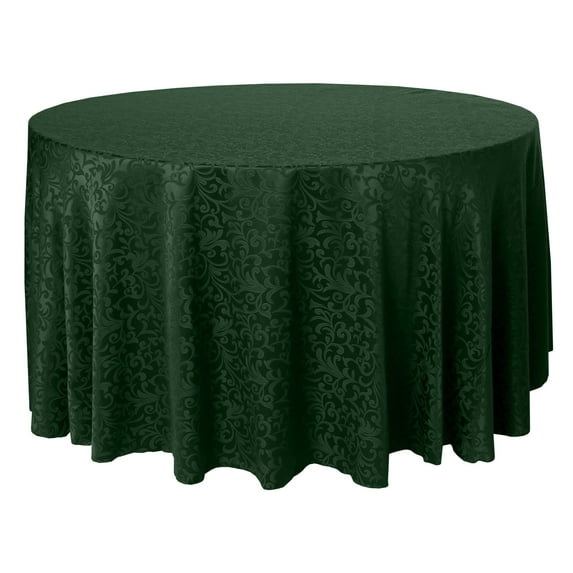 Ultimate Textile (10 Pack) Somerset 102-Inch Round Damask Tablecloth - Jacquard Weave Scroll Design, Hunter Green