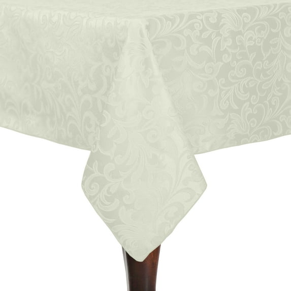 Ultimate Textile (10 Pack) Somerset 60 x 60-Inch Square Damask Tablecloth - Jacquard Weave, Ivory Cream