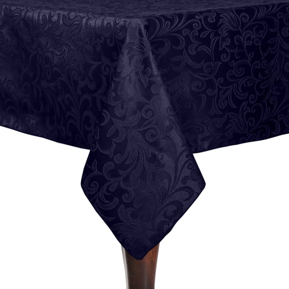 Ultimate Textile (10 Pack) Somerset 72 x 108-Inch Rectangular Damask Tablecloth - Jacquard Weave Scroll Design, Plum Purple