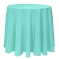 thumbnail image 1 of Ultimate Textile 102-Inch Round Polyester Linen Tablecloth Caribbean Blue, 1 of 4