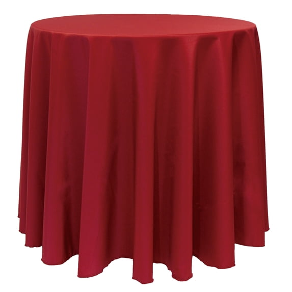 Ultimate Textile 102-Inch Round Polyester Linen Tablecloth Cherry Red