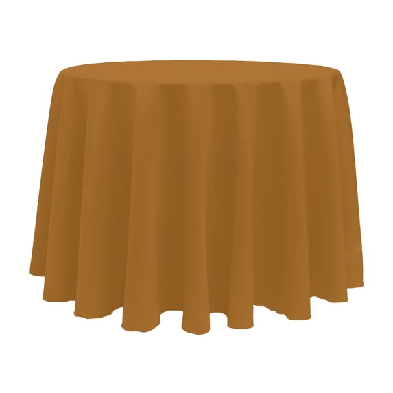 Ultimate Textile 102-Inch Round Polyester Linen Tablecloth Copper Brown