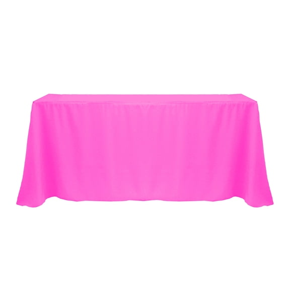 Ultimate Textile 108 x 132-Inch Rectangular Polyester Linen Tablecloth Neon Pink