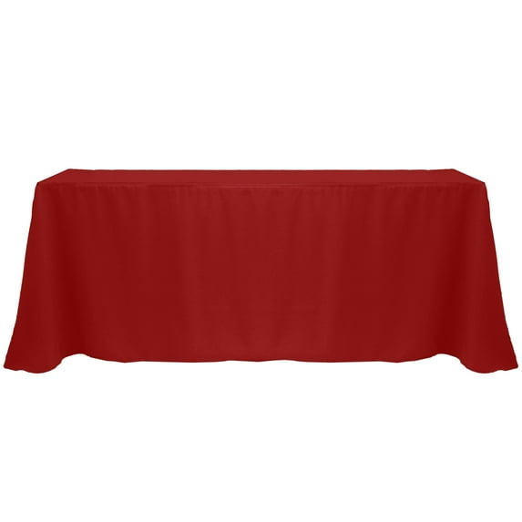 Ultimate Textile 108 x 156-Inch Rectangular Polyester Linen Tablecloth Cherry Red