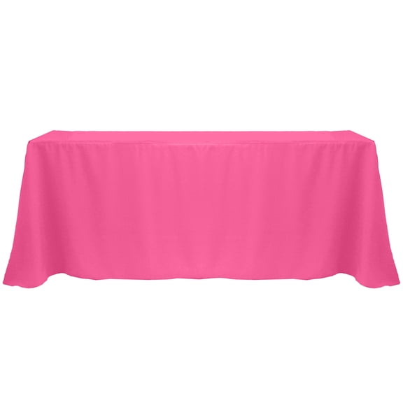 Ultimate Textile 108 x 156-Inch Rectangular Polyester Linen Tablecloth Hot Pink
