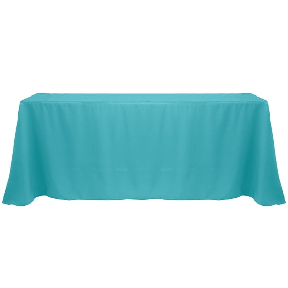 Ultimate Textile 108 x 156-Inch Rectangular Polyester Linen Tablecloth Turquoise Blue