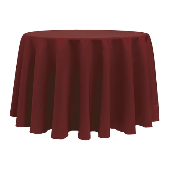 Ultimate Textile 114-Inch Round Polyester Linen Tablecloth Brick Rust Red
