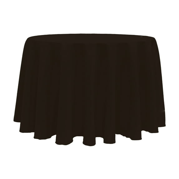 Ultimate Textile 114-Inch Round Polyester Linen Tablecloth Espresso Dark Brown