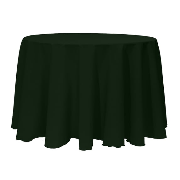 Ultimate Textile 114-Inch Round Polyester Linen Tablecloth Forest Green