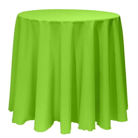 Ultimate Textile 114-Inch Round Polyester Linen Tablecloth Lime Green