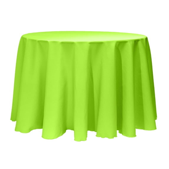 Ultimate Textile 114-Inch Round Polyester Linen Tablecloth Neon Green