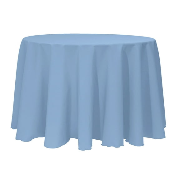 Ultimate Textile 114-Inch Round Polyester Linen Tablecloth Slate Blue