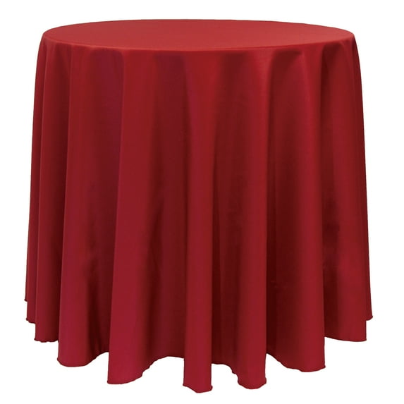 Ultimate Textile 120-Inch Round Polyester Linen Tablecloth Cherry Red