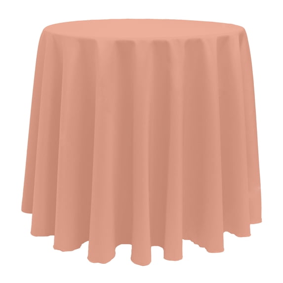 Ultimate Textile 120-Inch Round Polyester Linen Tablecloth Coral
