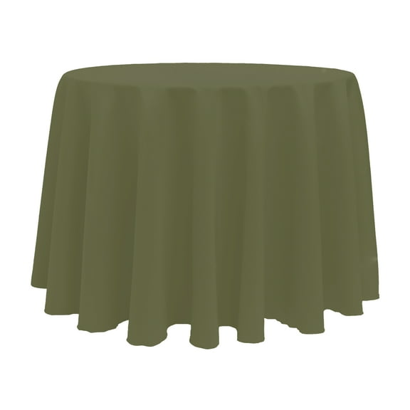 Ultimate Textile 120-Inch Round Polyester Linen Tablecloth Olive Green