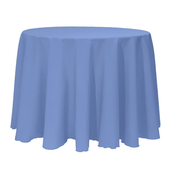 Ultimate Textile 120-Inch Round Polyester Linen Tablecloth Periwinkle Blue