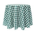 thumbnail image 1 of Ultimate Textile 126-Inch Round Polyester Checkered Tablecloth Teal and White, 1 of 3