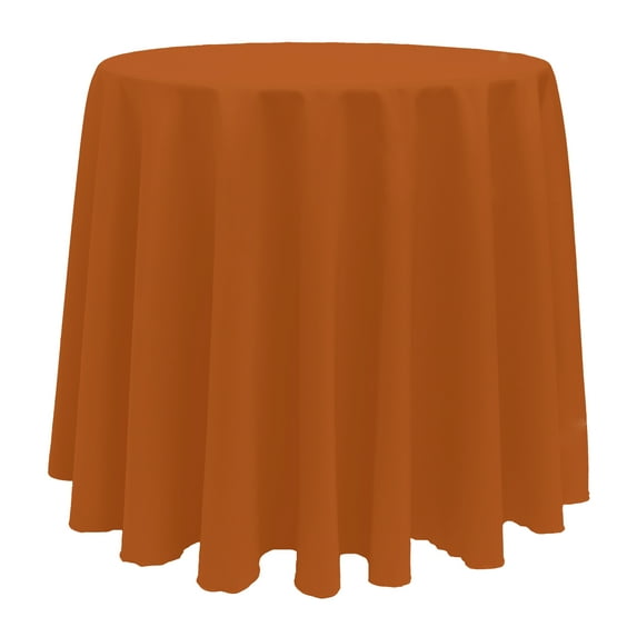 Ultimate Textile 132-Inch Round Polyester Linen Tablecloth Burnt Orange
