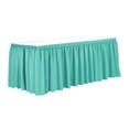 thumbnail image 1 of Ultimate Textile 14 ft. Shirred Pleat Polyester Table Skirt - 42" Bar Height, Caribbean Blue, 1 of 4