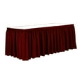 thumbnail image 1 of Ultimate Textile 17 ft. Shirred Pleat Polyester Table Skirt - 36" Counter Serving Height, Cherry Red, 1 of 4