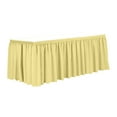 thumbnail image 1 of Ultimate Textile 17 ft. Shirred Pleat Polyester Table Skirt - 36" Counter Serving Height, Cornsilk Light Yellow, 1 of 4