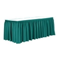 thumbnail image 1 of Ultimate Textile 17 ft. Shirred Pleat Polyester Table Skirt - 36" Counter Serving Height, Jade, 1 of 4