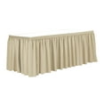 thumbnail image 1 of Ultimate Textile 17 ft. Shirred Pleat Polyester Table Skirt - 36" Counter Serving Height, Tan Beige, 1 of 4