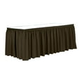 thumbnail image 1 of Ultimate Textile 17 ft. Shirred Pleat Polyester Table Skirt - 42" Bar Height, Olive Green, 1 of 4