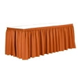 thumbnail image 1 of Ultimate Textile 17 ft. Shirred Pleat Polyester Table Skirt - 42" Bar Height, Orange, 1 of 4