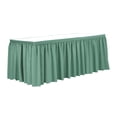 thumbnail image 1 of Ultimate Textile 17 ft. Shirred Pleat Polyester Table Skirt - 42" Bar Height, Seamist Light Green, 1 of 4