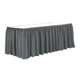 thumbnail image 1 of Ultimate Textile 17 ft. Shirred Pleat Polyester Table Skirt Charcoal Grey, 1 of 4